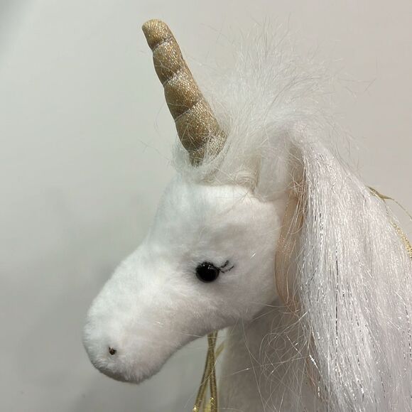 DOUGLAS 2018 White GOLDEN PRINCESS UNICORN 12" Plush Cuddle Toys #764 - Picture 2 of 8